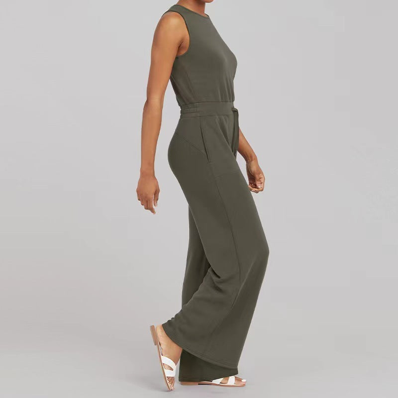 Women's Solid Color Sleeveless Lace-up Jumpsuit 42d43b5a fd78 40a5 ae4b e416a5966c36