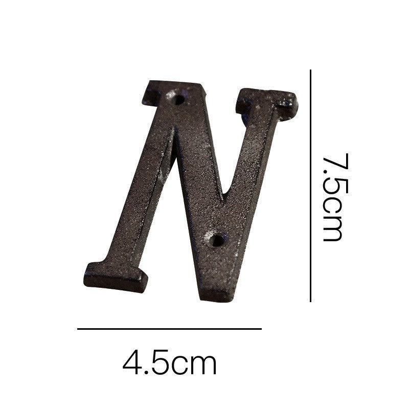 European-style Retro Cast Iron Three-dimensional Wrought Iron 26 English Letters Door Number 42f3b893 3e0f 4fb6 a914 047c1588