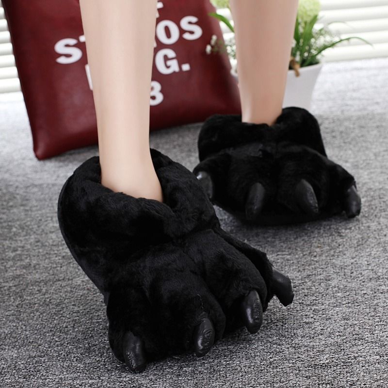 Animal Claw Cotton Slippers Men's And Women's Winter Hand Shaped Brush Fluffy Slippers Dinosaur Cotton 42f3c995 eb29 4083 82b