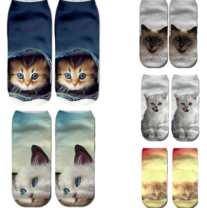 Popular Funny Unisex Short Socks 3D Cat Printed Anklet Socks Casual Socks 4300707881192 a4a0bf8e 098b 466f a4a7 fa67d8ad9176