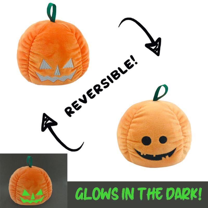 Halloween Luminous Plush Toys Creative Cute Reversible Ghost Pumpkin Plush Toy Kids Children Gift Two-sided Flip Children's T