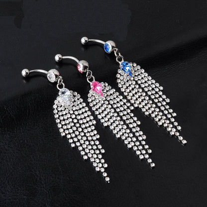 European And American Popular Piercing Jewelry Tassel Water Drop Belly Ring 43074ad3 6026 4250 8fd5 fa4e1f1b524d