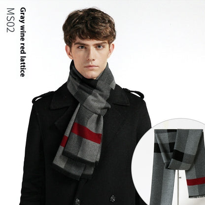 Simple Plaid Warm Keeping Artificial Cashmere Scarf 430ac26c 9167 4fc6 8147 d18168e00e7c trans