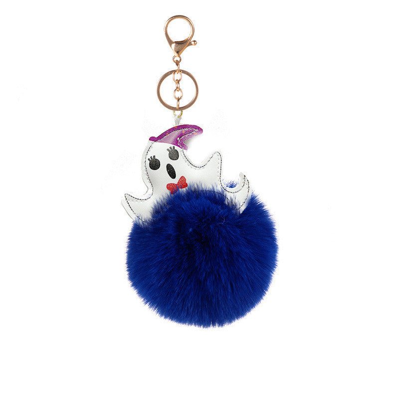 Halloween Ghost Funny Fur Ball Keychain Pendant 4313c0d7 345b 4325 a606 389f376606f0
