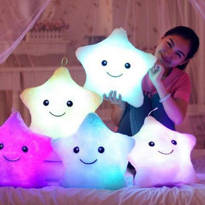 34CM Unique Toy Luminous Pillow Vivid Star Design LED Light Colorful Cushion Stars Plush Pillow Toys Gift For Kids Children Girl - HD Wireless Product #1