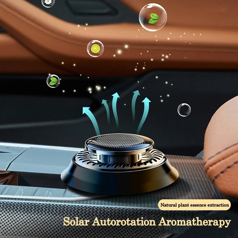 Portable Kinetic Car Air Freshener Solar Powered Double Ring Rotating Air Cleaner Perfume Fragrance Diffuser 43455665 b981 40
