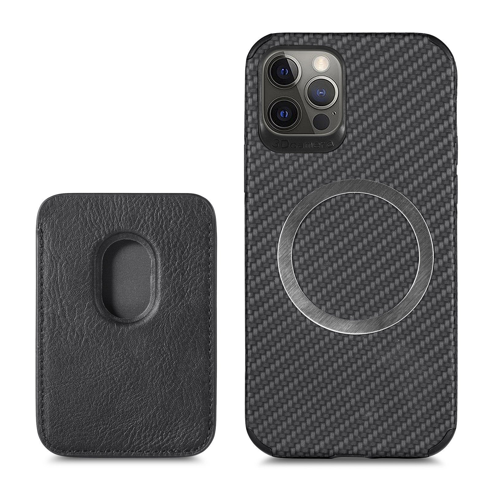 Magnetic Card Holder XR Carbon Fiber Pattern Phone Case 435a300d ec72 4d2a b3a3 7afe2ced7edd