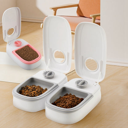 Automatic Pet Feeder Smart Food Dispenser For Cats Dogs Timer Stainless Steel Bowl Auto Dog Cat Pet Feeding Pets Supplies 436