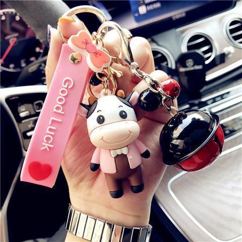 Korean Creative Trending Cute Cow Keychain Girl Heart Cartoon Doll Key Chain Simple Children Gift 4389daf0 6d1b 4520 b929 cd5