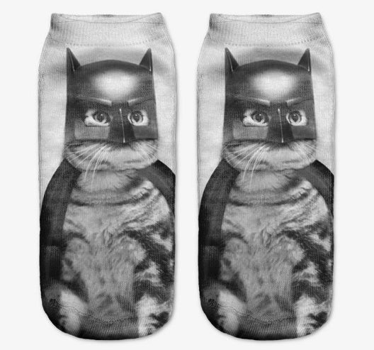 Popular Funny Unisex Short Socks 3D Cat Printed Anklet Socks Casual Socks 4394273682667
