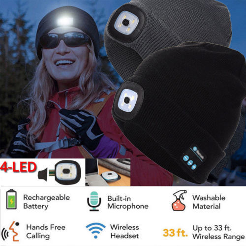Bluetooth LED Hat Wireless Smart Headset Headphone 4394330777897
