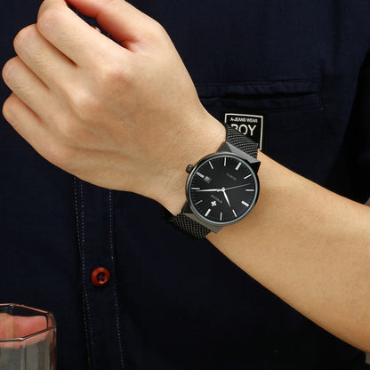 Men's mesh belt quartz watch wholesale ultra-thin waterproof steel 4395784816 577558880