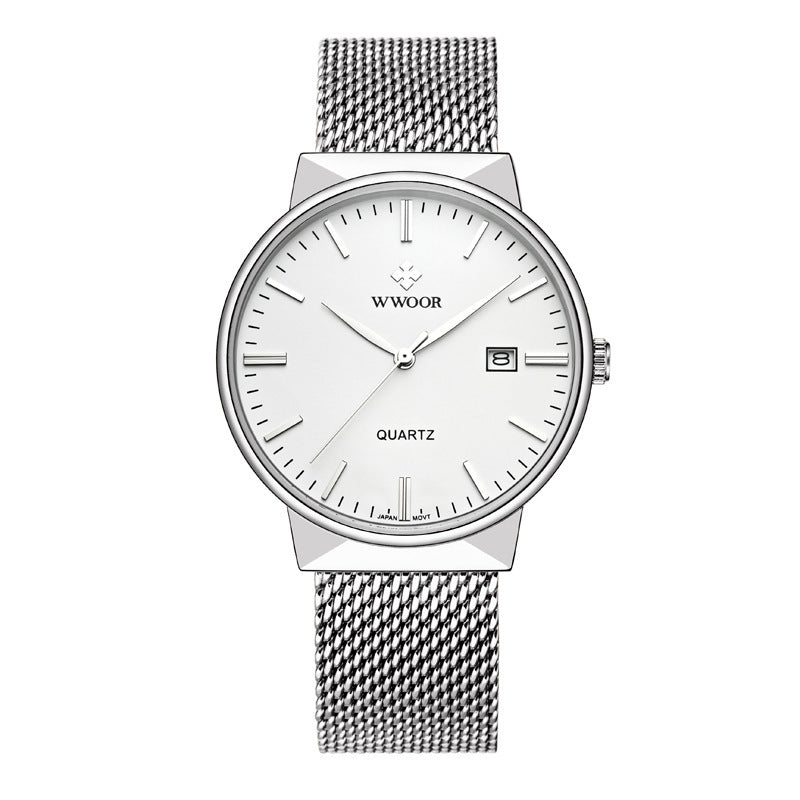 Men's mesh belt quartz watch wholesale ultra-thin waterproof steel 4399065131 577558880