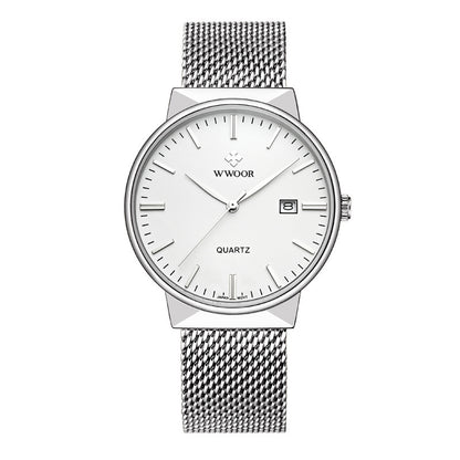 Men's mesh belt quartz watch wholesale ultra-thin waterproof steel 4399065131 577558880