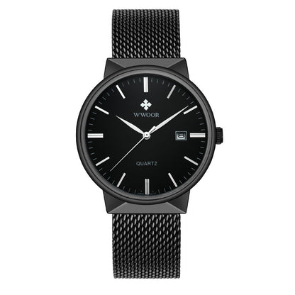 Men's mesh belt quartz watch wholesale ultra-thin waterproof steel 4399068085 577558880