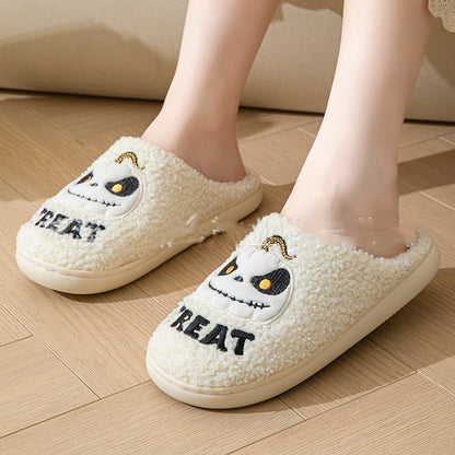 Halloween Cartoon Pumpkin Slippers Fleece-lined Non Slip Cotton Slippers 43a361d9 ff87 4052 a49e e401fa3358c9