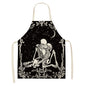 Halloween Skull Printed Cotton And Linen Apron 43aba55d bb19 4607 a485 bf0372cefdde