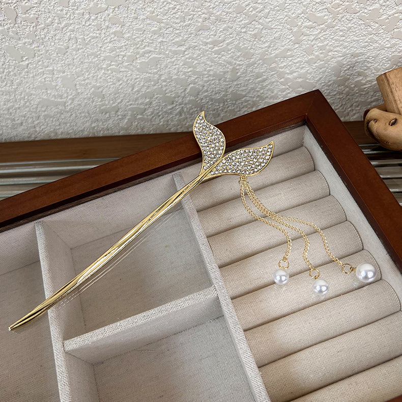 Mermaid Tail Tassel Hairpin Pearl Rhinestone 43ae8309 0116 4221 9b22 23db562c305d