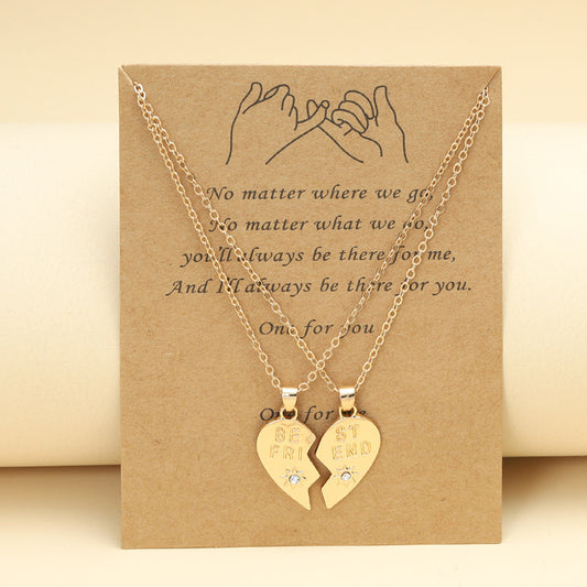 Best Friend Heart Clavicle Chain Friendship Card Necklace 43b28177 bb1e 4575 b1a6 7d19ab71fe83