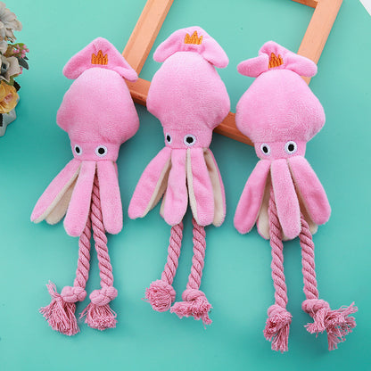 Vocal Cotton String Octopus Bite-resistant Teeth Cleaning Interactive Pet Toy 43caaee5 c037 4a96 b8fd a940377f6d46