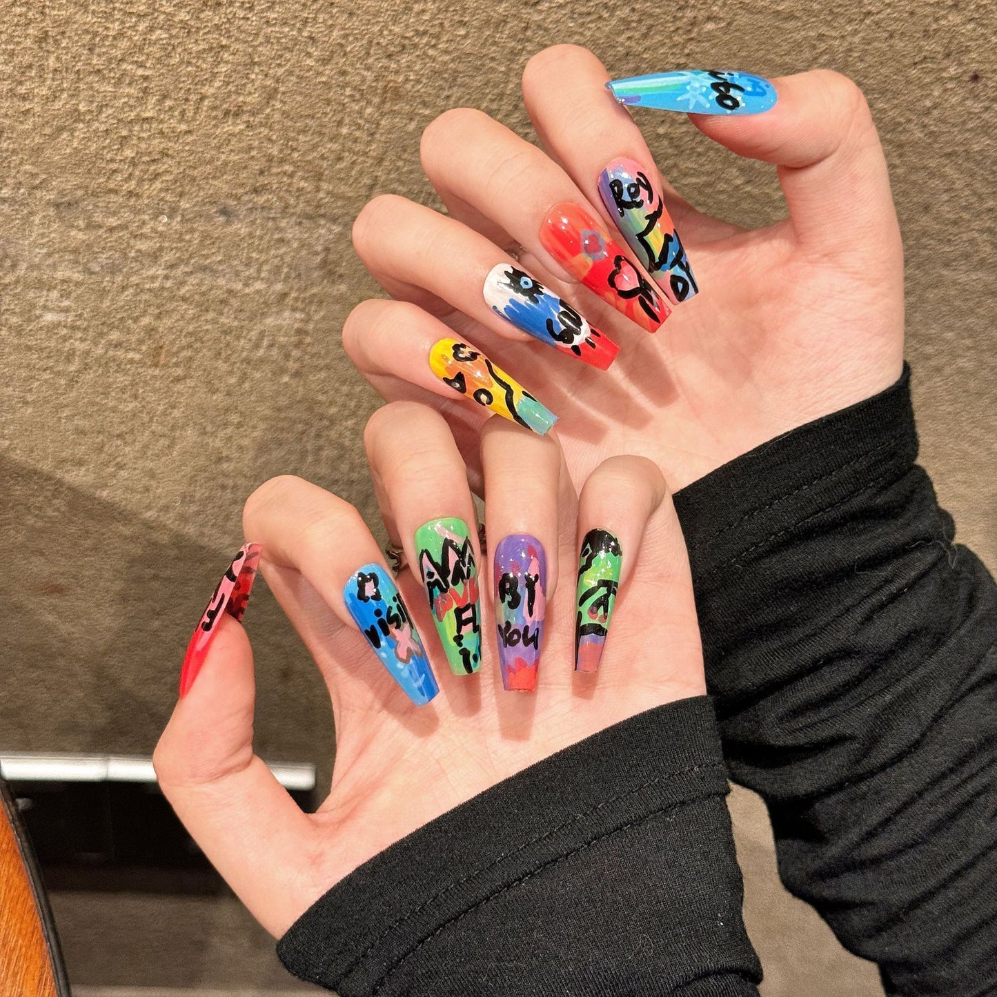 Graffiti Oil Painting Series Removable Fake Nails Wear Armor 43dd93bc 6530 4329 9b8f 2bf1127bc014