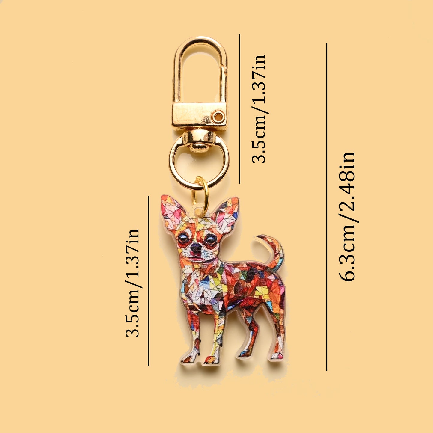 Animal Theme Cartoon Cat Puppy Acrylic Keychain