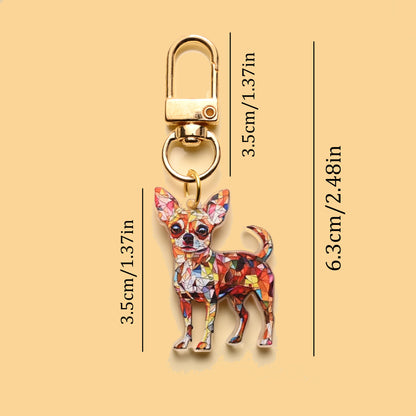 Animal Theme Cartoon Cat Puppy Acrylic Keychain