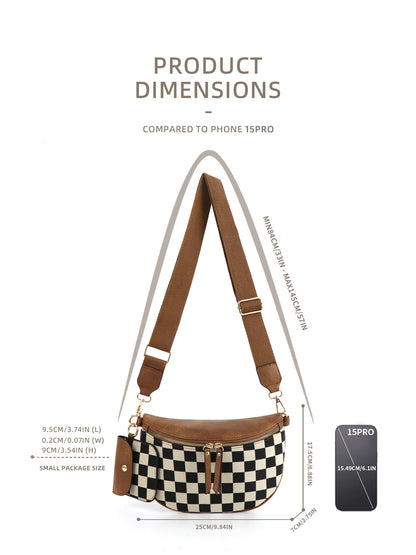 Plaid Waist Trendy All-match Messenger Bag