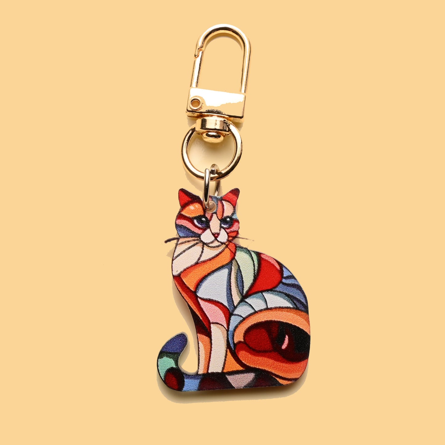 Animal Theme Cartoon Cat Puppy Acrylic Keychain