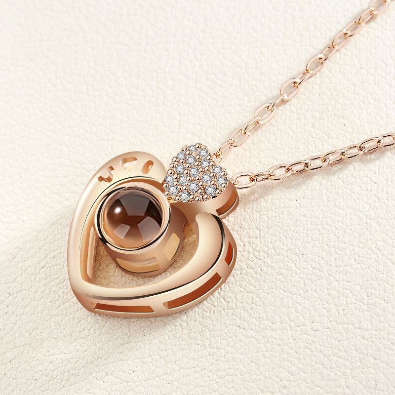 I love you 100 languages love memory projection necklace 4407214772820
