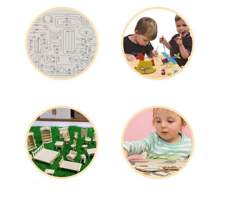 3D wooden house puzzle toy - HD Wireless Product #3