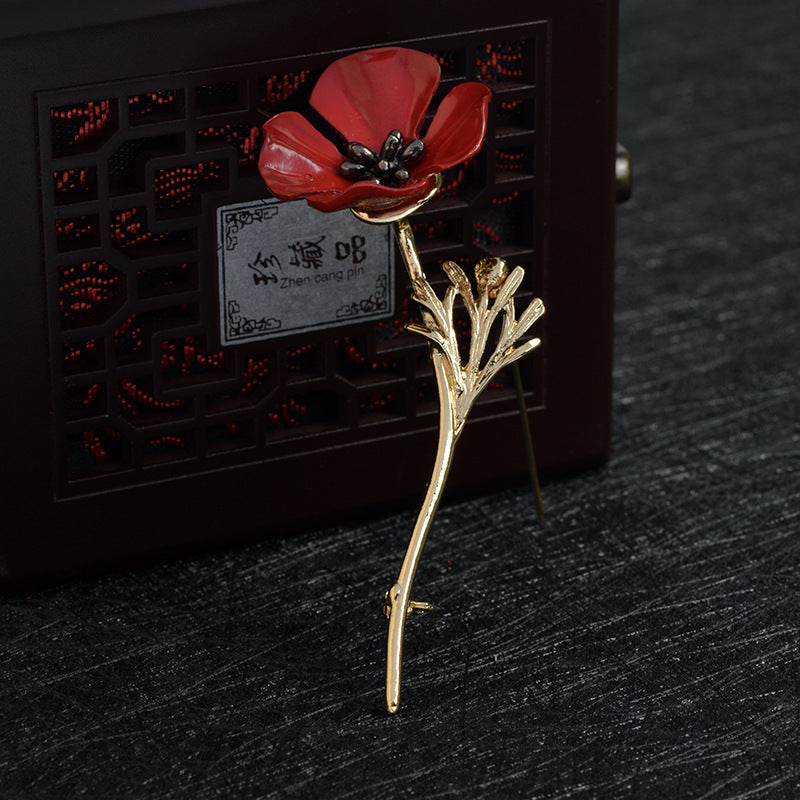 Red flower brooch 4423617355858