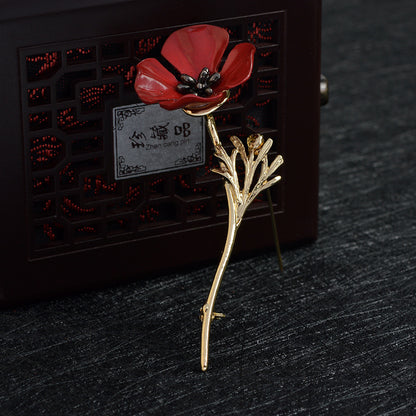 Red flower brooch 4423617355858