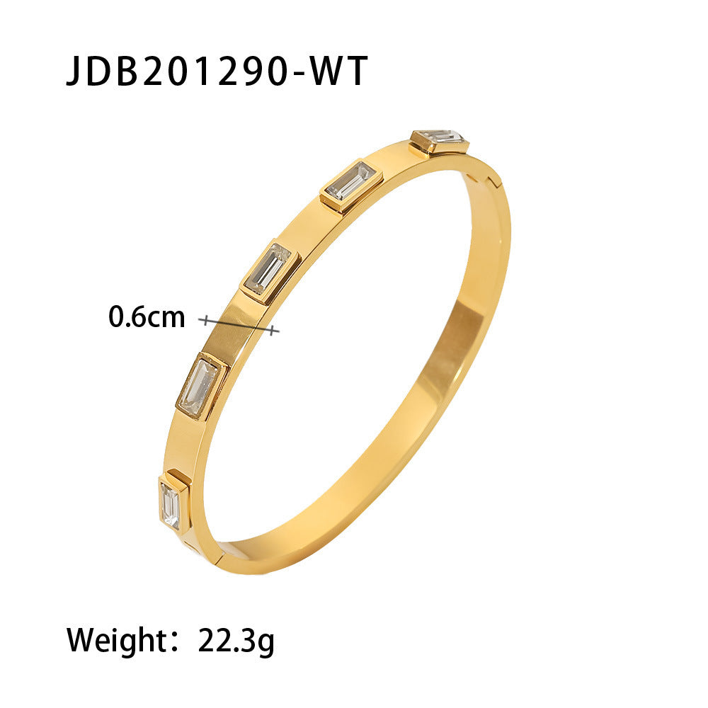 Fashionable And Versatile Gold-plated Stainless Steel Bracelets With Zirconia 4427f8df b2ab 4b28 ba8d 848a1d462e8d