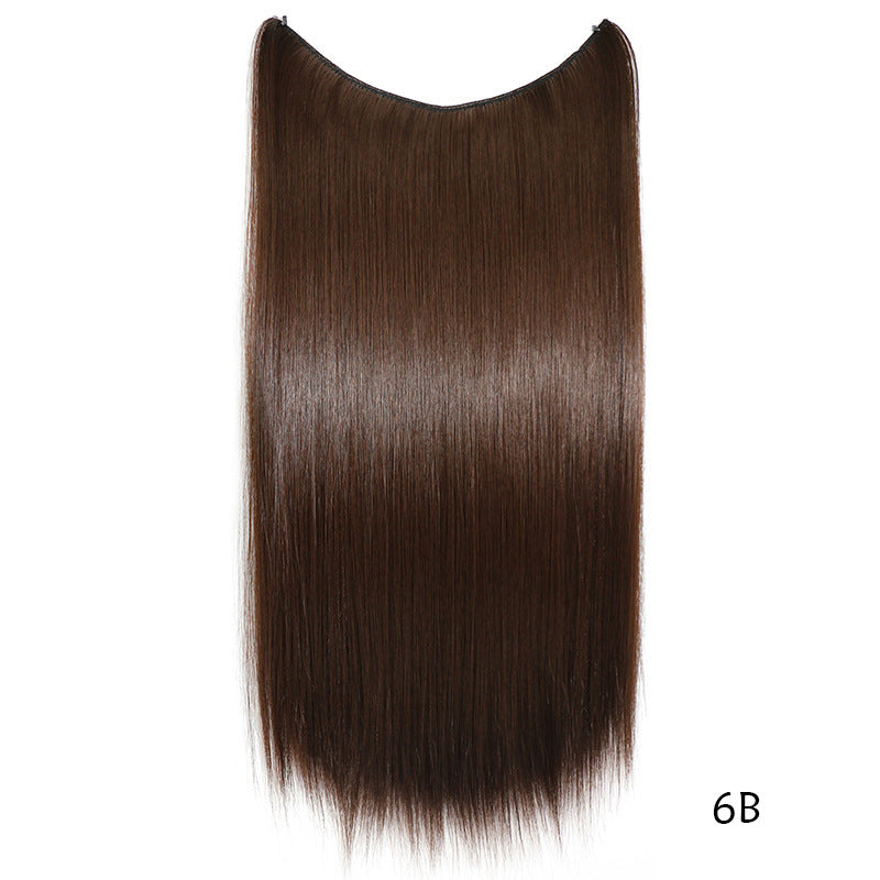 22 inches Invisible Wire No Clips in Hair Extensions Secret Fish Line Hairpieces Silky Straight Synthetic - HD Wireless Product #14