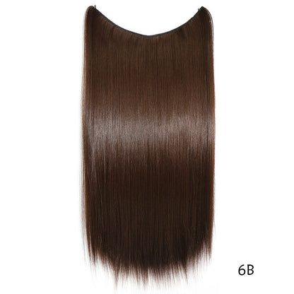 22 inches Invisible Wire No Clips in Hair Extensions Secret Fish Line Hairpieces Silky Straight Synthetic - HD Wireless Product #14