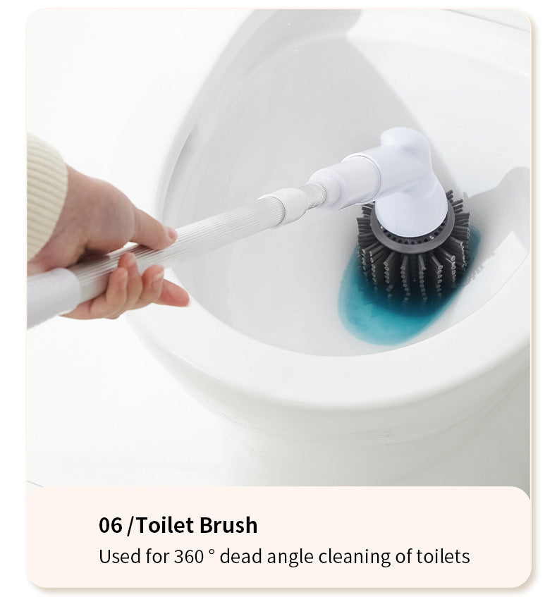 Six in one wireless electric cleaning brush long handle