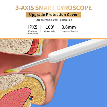 NE3 Ear Cleaner Otoscope Ear Wax Removal Tool With Camera LED Light Wireless Ear Endoscope Ear Cleaning Kit For I-phone 44517