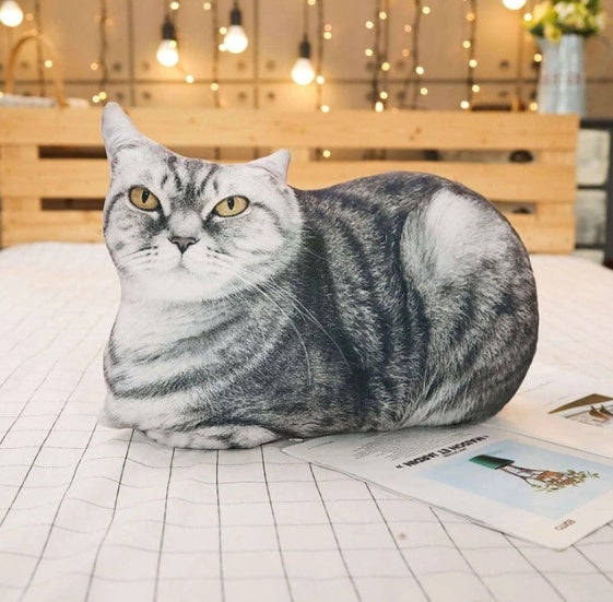 Simulation cat pillow cute cat doll plush toy stereo pet doll 445819087189