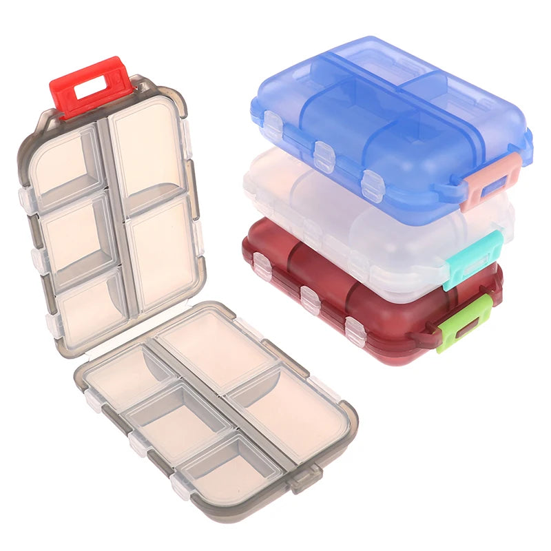 Travel Pill Organizer 10 Grid  Moisture Proof Pills Box For Pocket Purse Daily Pill Case Portable Medicine Vitamin Holder Container