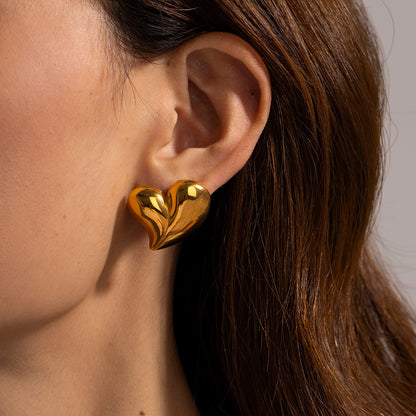 European And American 18K Gold Glossy Earrings 445bb07d 7662 4bf1 b4af 0d6dafefa013