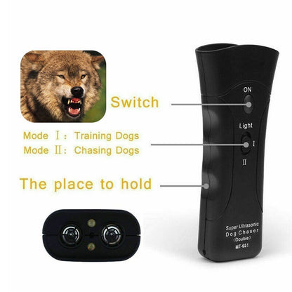 3-in-1 Anti Barking Dog Training Device Ultrasonic Dog Training Repeller  LED Flashlight - HD Wireless Product #7