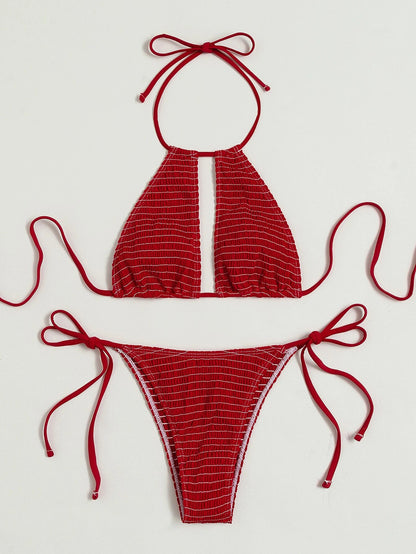 Women's Split Beach Swimsuit Bikini Two-piece Set 447da09d 8364 43c5 9594 8399c5010060