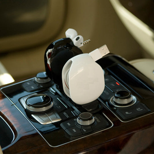 Automatic Earphone Retractor Reel-type Push-type Telescopic Multi-function Data Storage Box Winder - 图片 1