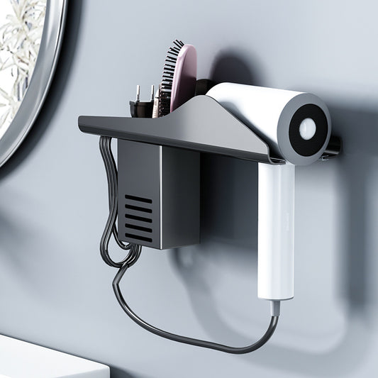 Punch-free Wall Hanging Bathroom Toilet Hair Dryer Rack Bracket 448b6bdf bc13 40c0 a1e3 2a76e036916f