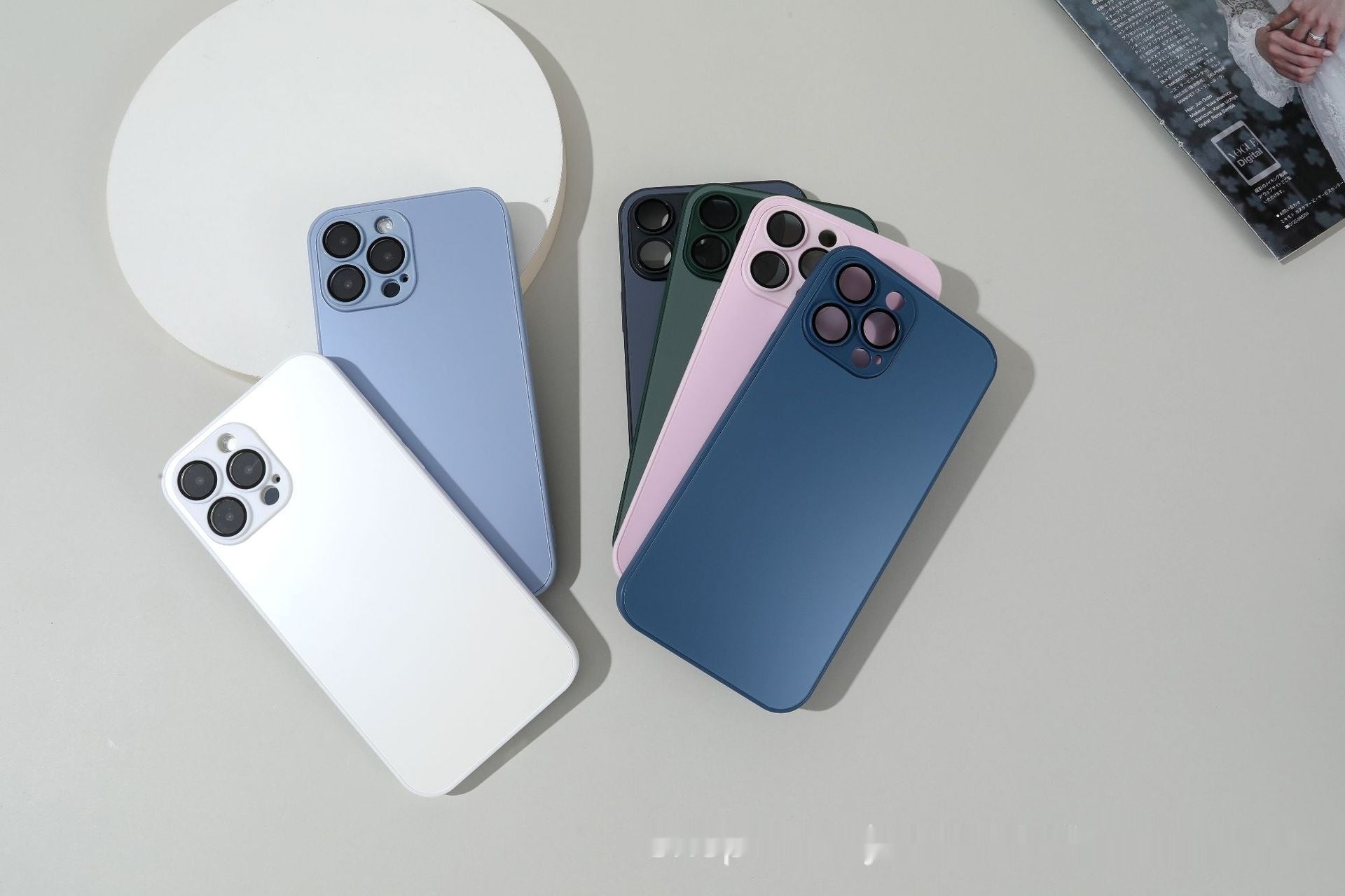 Frosted Glass Primary Color Comes With Lens Protector Phone Case - 图片 6