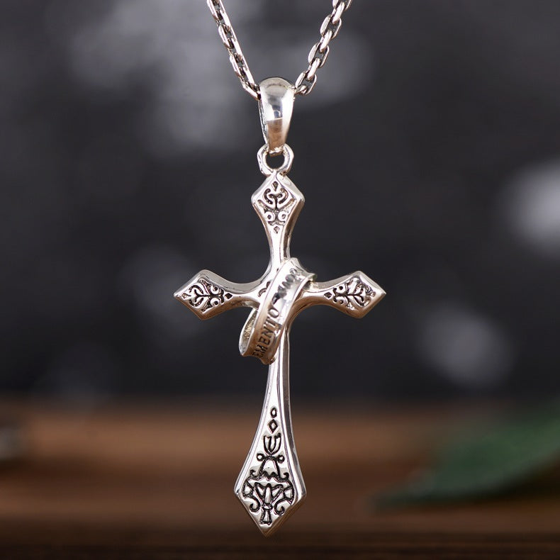 Sterling Silver Jesus Cross Personality Retro Men's And Women's Pendant 44a5d0dd 3346 4fb7 bac5 3b4e6f40f667