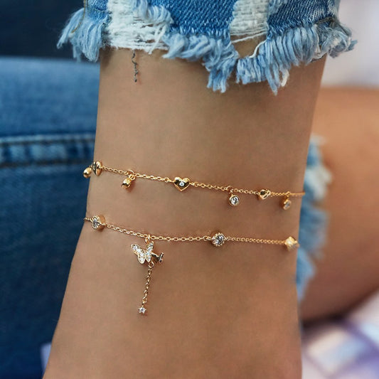 Women's Fashion Butterfly Love Multilayer Anklet 44b61087 7138 414a 8a1f a33e609840fe