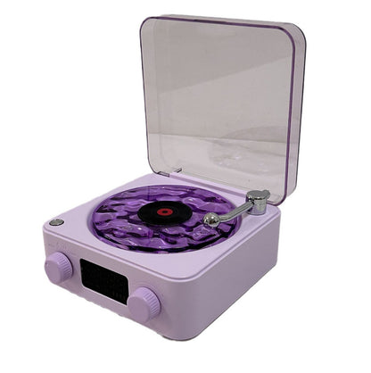 Retro Turntable Speaker Wireless Bluetooth-compatible 5.0 Vinyl Record Player Stereo Sound With White Noise RGB Projection La