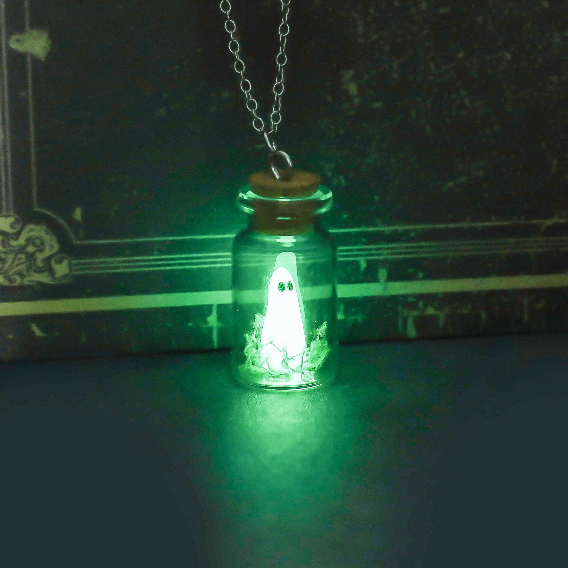 Halloween Style Luminous Ghost Drift Bottle Necklace Earrings 44cf4418 15bf 44e4 b32b e184aaa7d904